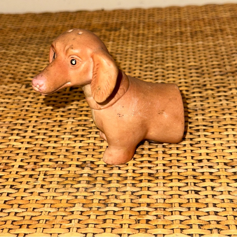 Vintage Dachshund Head Salt & Pepper Shakers Hot Dog Weiner Single Kitchen Brown
